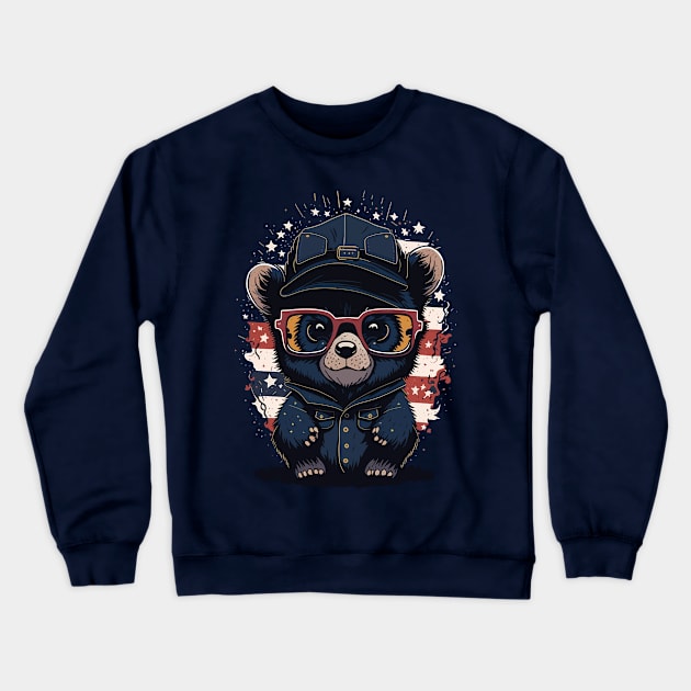 Patriotic Bear Crewneck Sweatshirt by By_Russso